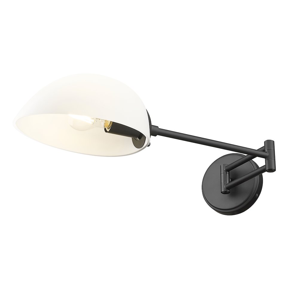 Z-Lite 1 Light Wall Sconce, Matte Black. Picture 1