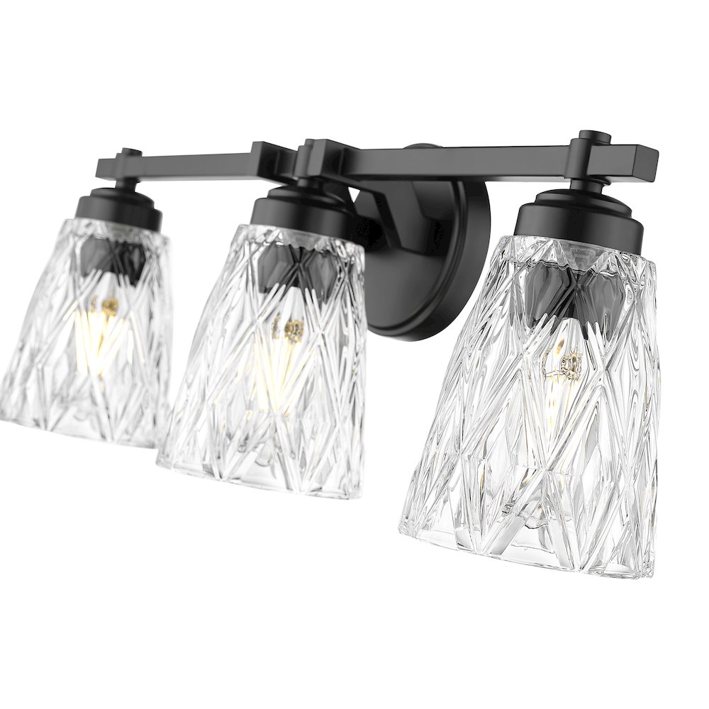 Z-Lite 3 Light Vanity, Matte Black. Picture 4