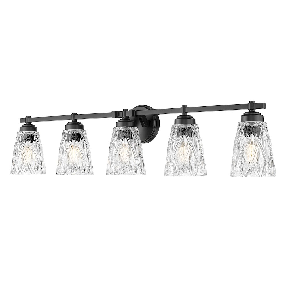 Z-Lite 5 Light Vanity, Matte Black. Picture 1