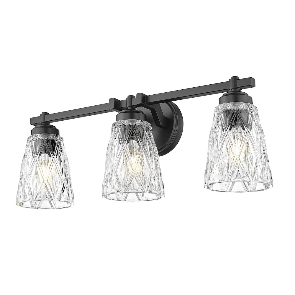 Z-Lite 3 Light Vanity, Matte Black. Picture 3
