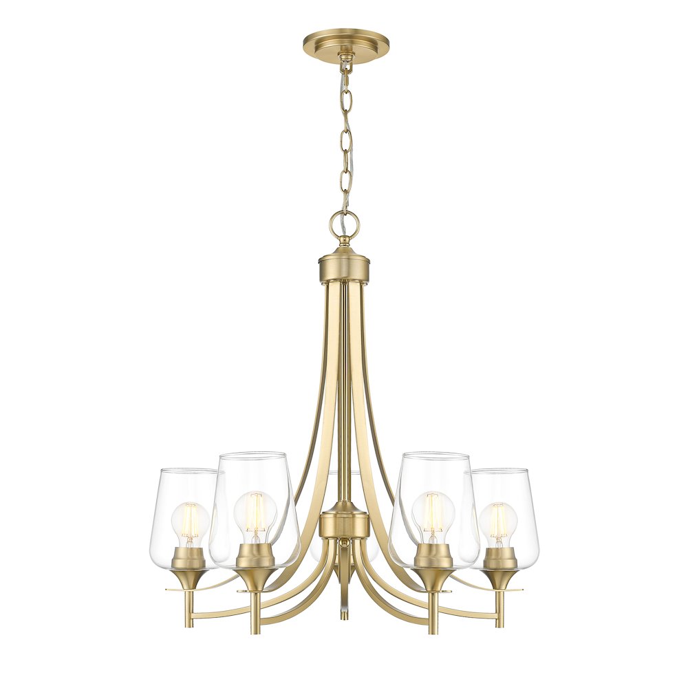 Z-Lite 5 Light Chandelier, Burnished Brass. Picture 1