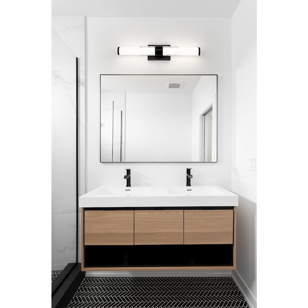 Z-Lite Egon 1 Light Vanity in Matte Black color, Steel frame. Picture 7