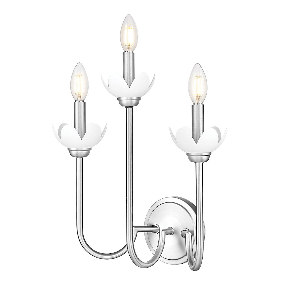 Z-Lite Allistair 3 Light Wall Sconce in Brushed Nickel color, Steel frame. Picture 1