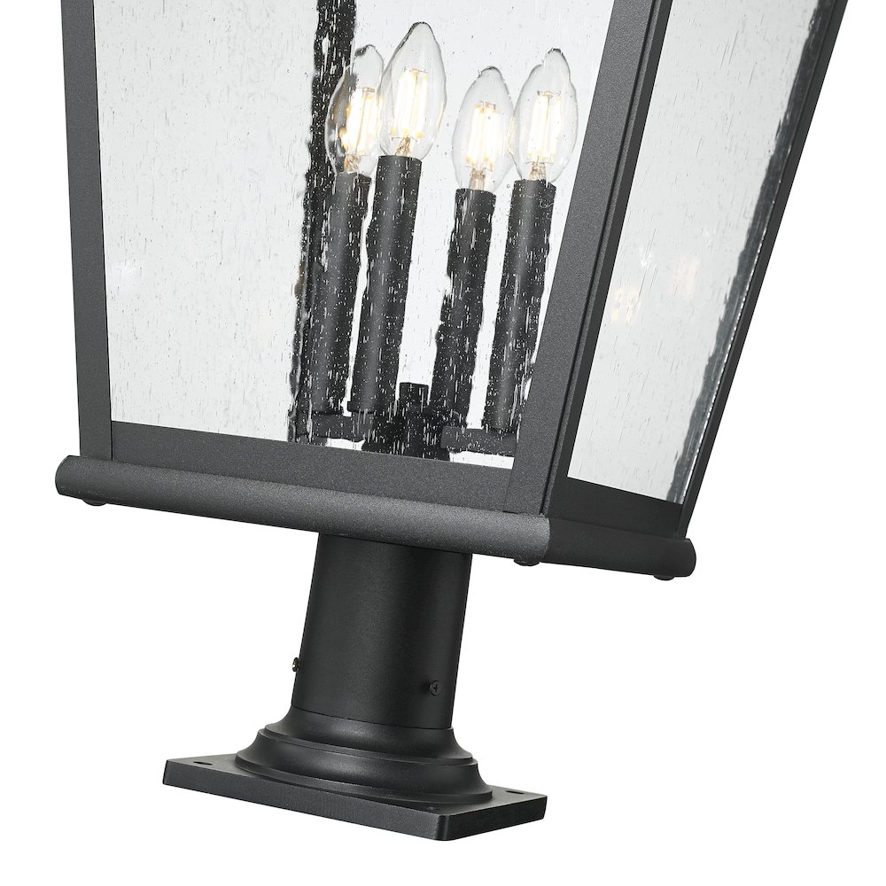 Z-Lite 4 Light Outdoor Pier Mounted Fixture, Sand Black. Picture 4