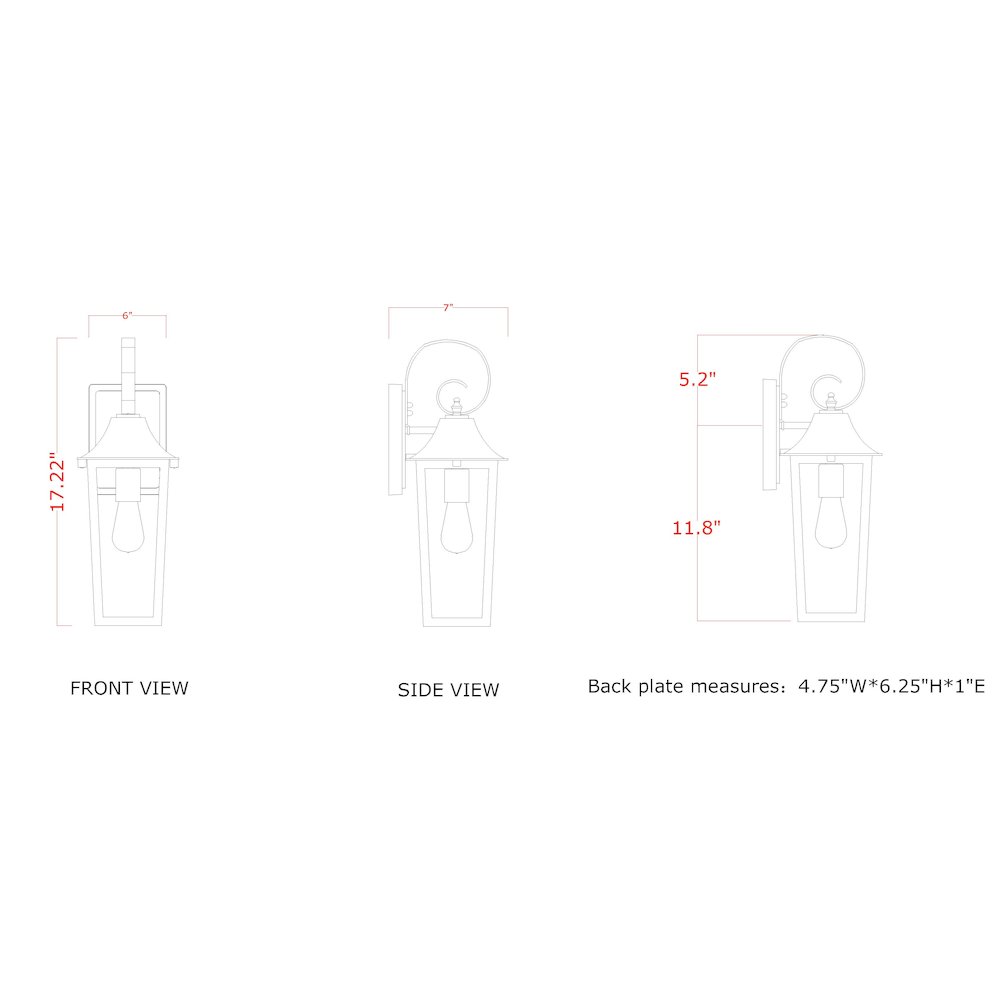 Z-Lite 1 Light Outdoor Wall Light. Picture 8