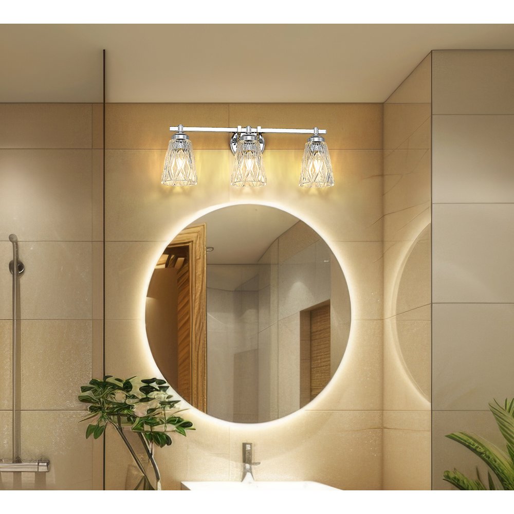 Z-Lite 3 Light Vanity, Chrome. Picture 5