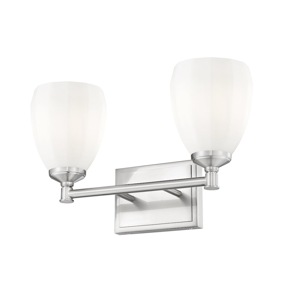 Z-Lite Oren 2 Light Vanity in Brushed Nickel color, Steel frame. Picture 3