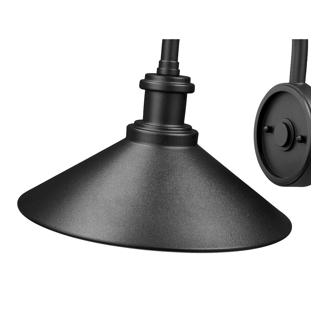 Z-Lite RLM 1 Light Outdoor Wall Light in Sand Black color, Aluminum frame. Picture 4