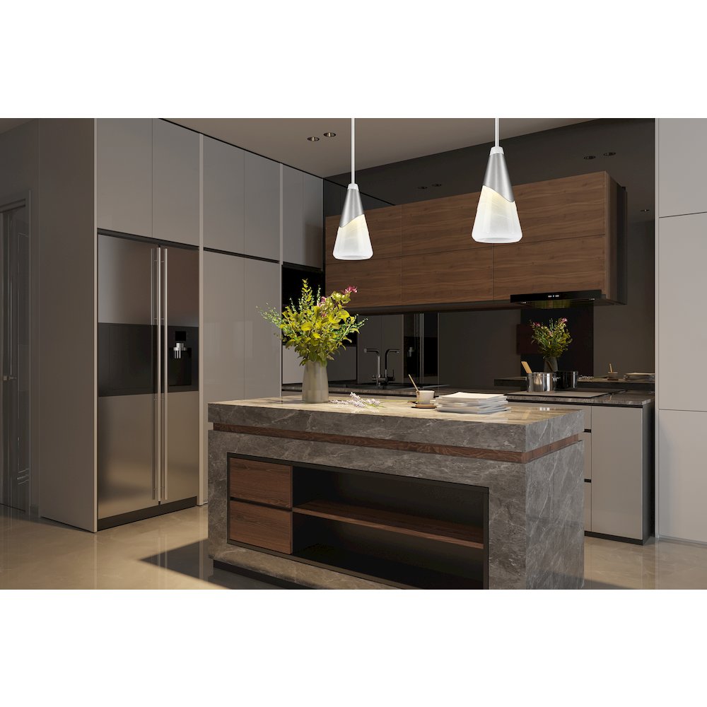 Z-Lite Aimie 1 Light Pendant, Brushed Nickel. Picture 6