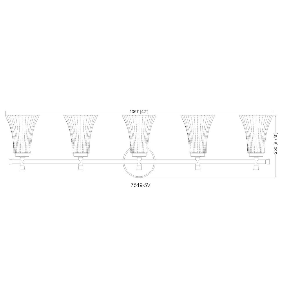 Z-Lite Belle 5 Light Vanity in Chrome color, Steel frame. Picture 8