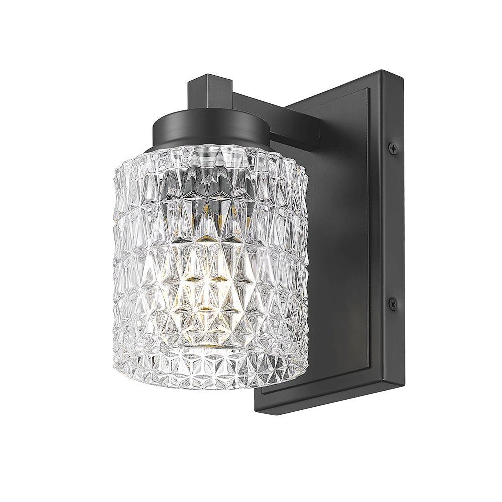 Z-Lite 1 Light Wall Sconce, Matte Black. Picture 3