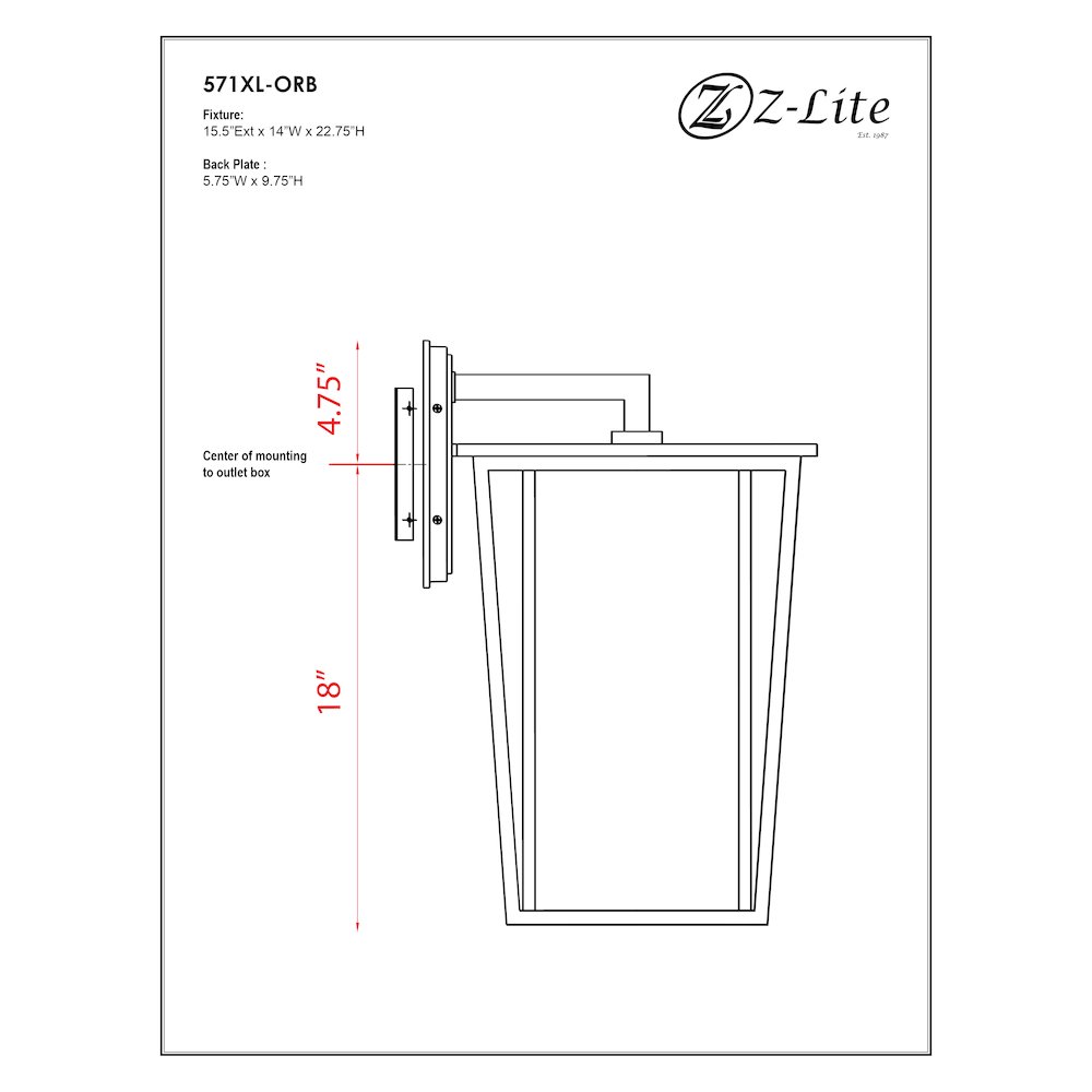 Z-Lite 3 Light Outdoor Wall Light. Picture 6