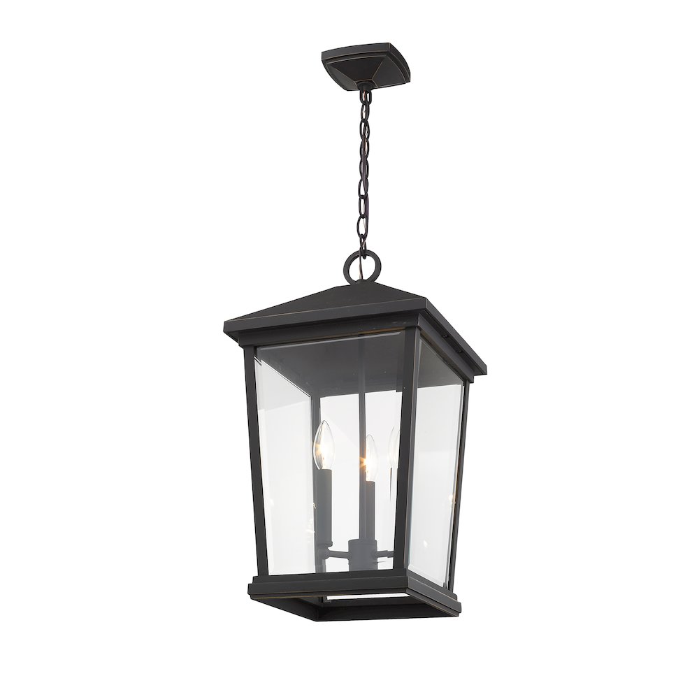 Z-Lite 3 Light Outdoor Chain Mount Ceiling Fixture. Picture 2
