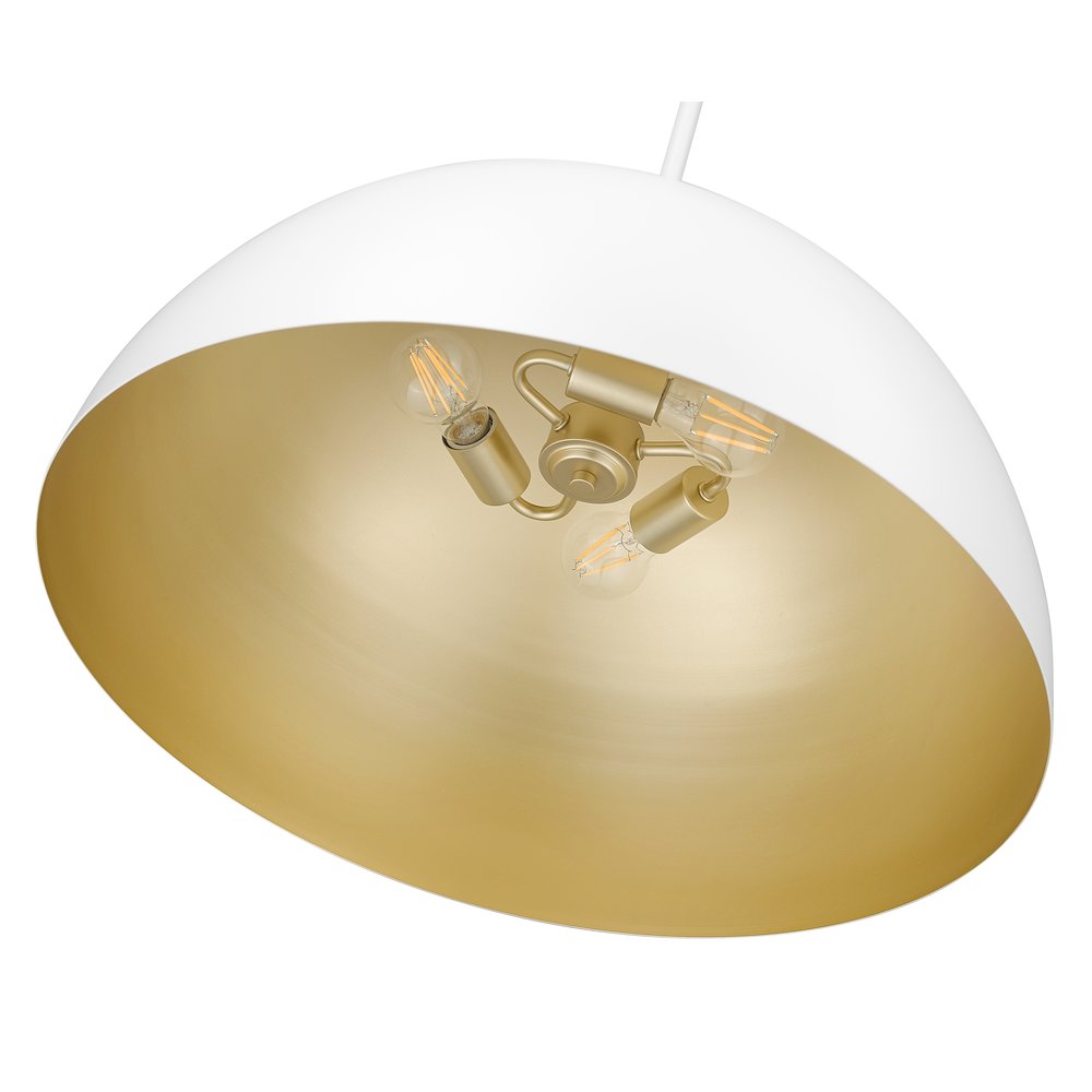 Z-Lite 3 Light Pendant, Matte White. Picture 4