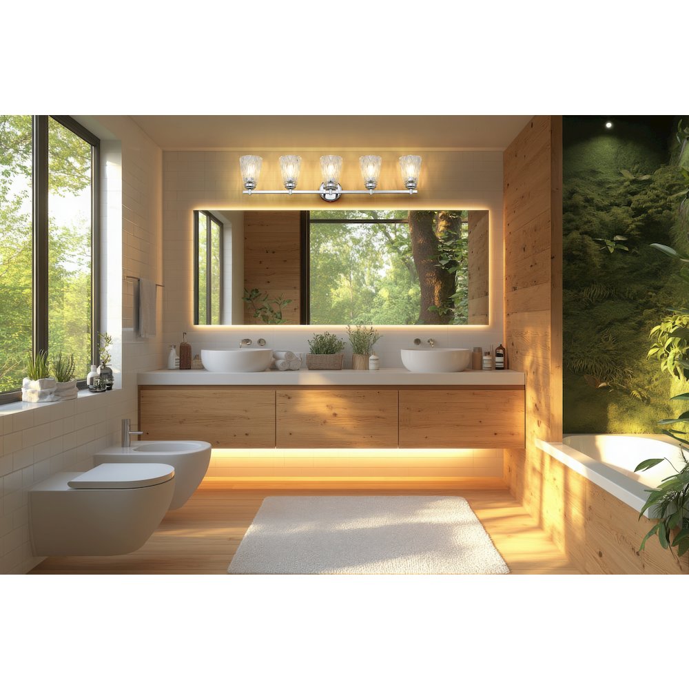 Z-Lite 5 Light Vanity, Chrome. Picture 6
