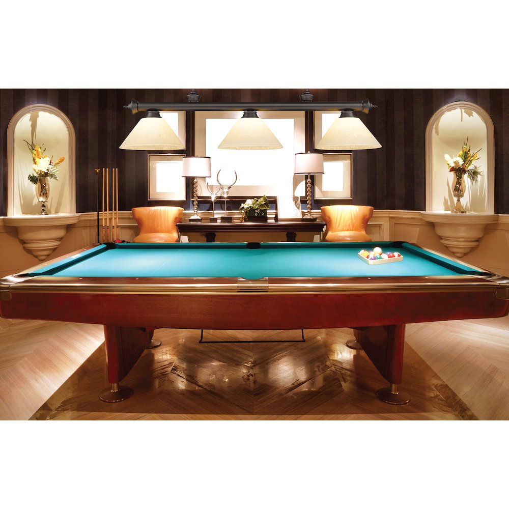 Z-Lite Cordon 3 Light Billiard, Steel Frame, Golden Mottle Shade Color. Picture 7