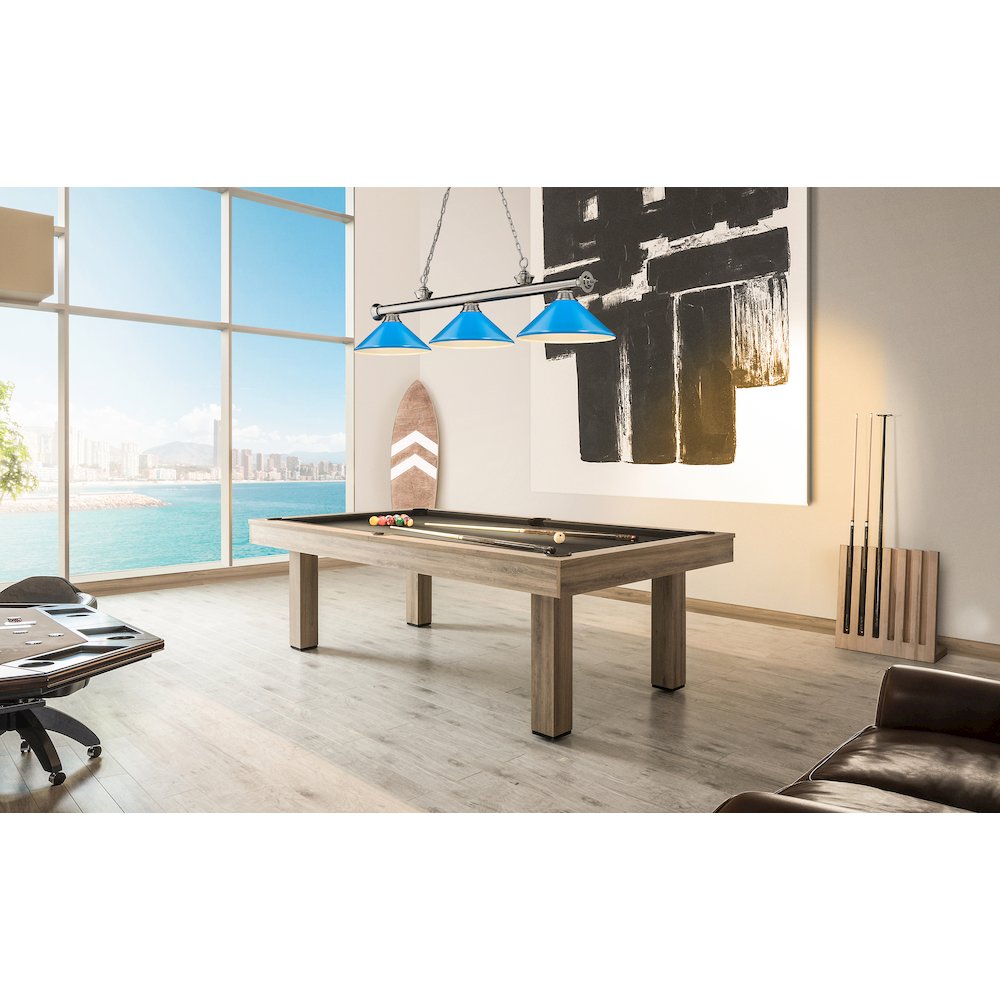 Z-Lite Cordon 3 Light Billiard, Steel Frame, Electric Blue Shade Color. Picture 7