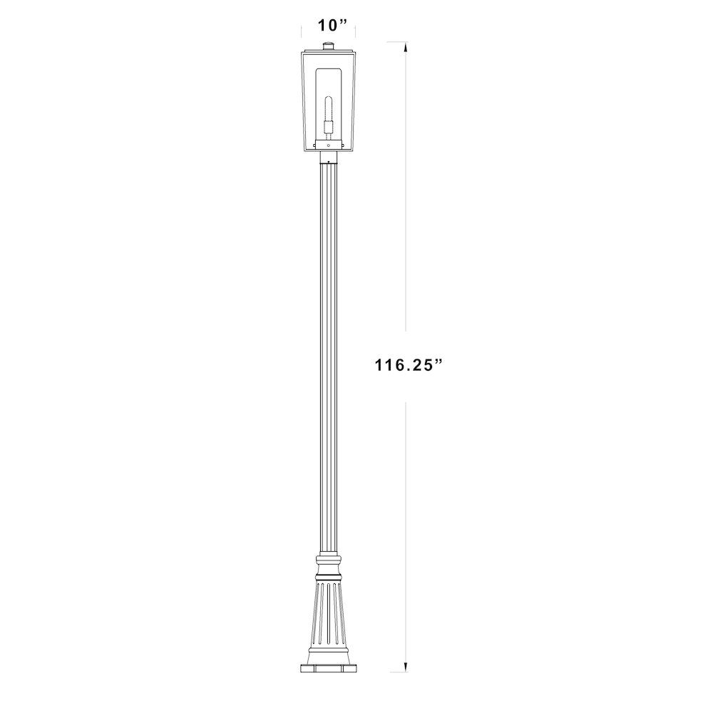 Z-Lite 1 Light Outdoor Post Mounted Fixture. Picture 8