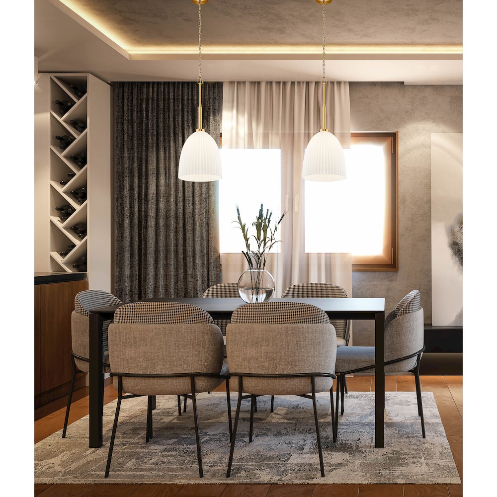 Z-Lite Naya 1 Light Pendant in Modern Gold color, Steel frame. Picture 7