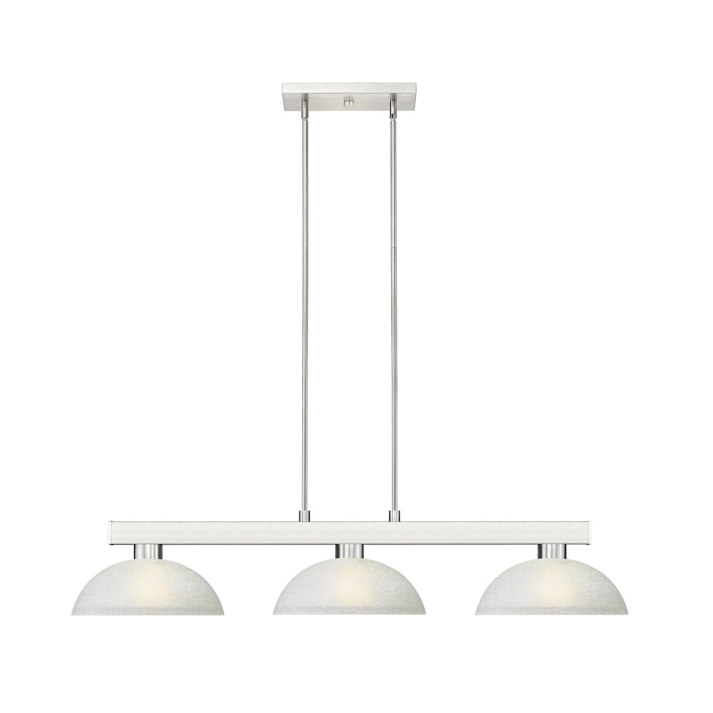 Z-Lite Cobalt 3 Light Billiard, Steel Frame, White Linen Shade Color. Picture 2
