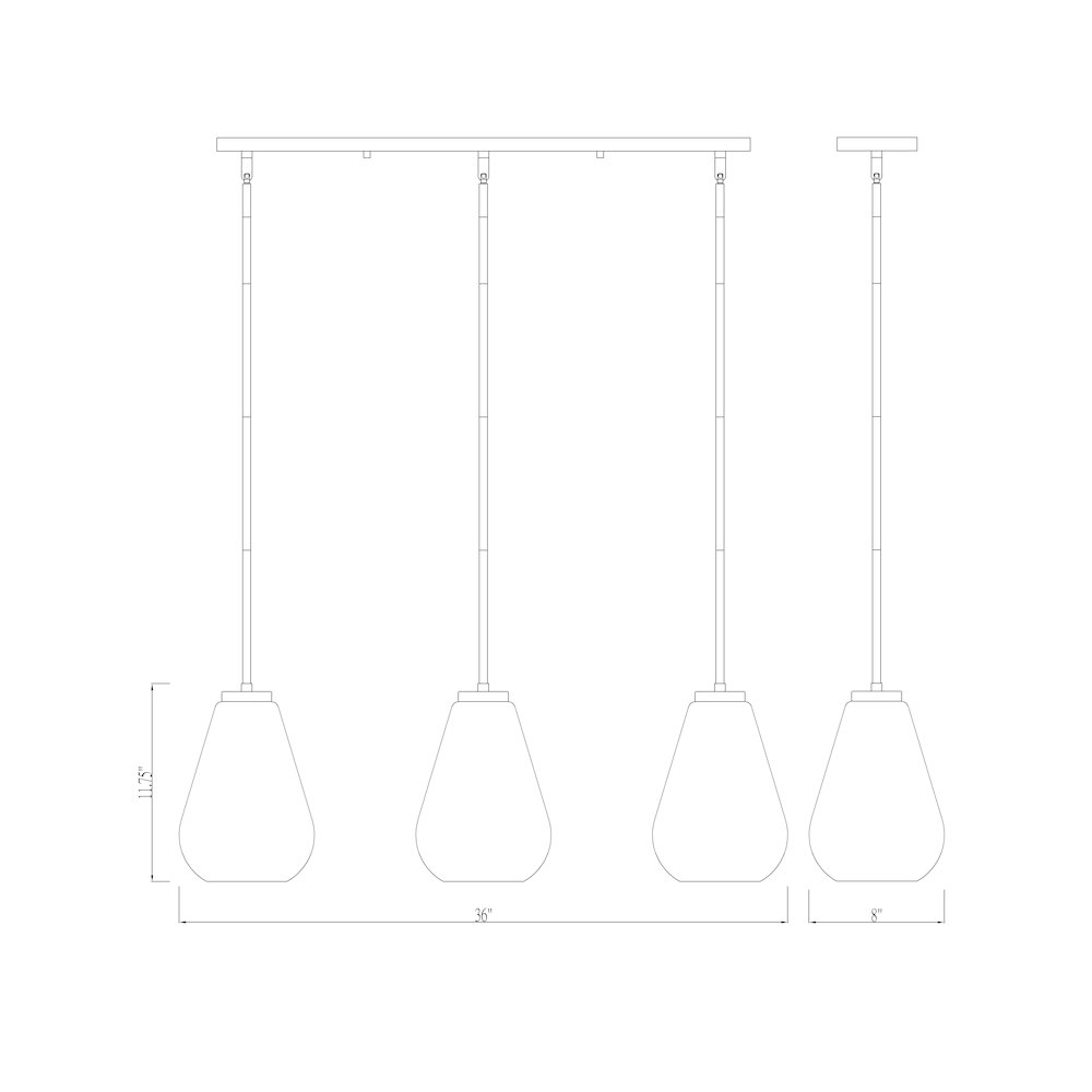 Z-Lite 3 Light Linear Chandelier. Picture 8