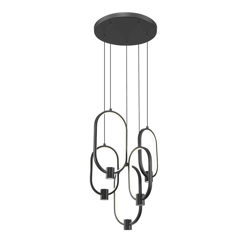 Z-Lite 5 Light Chandelier, Matte Black. Picture 3
