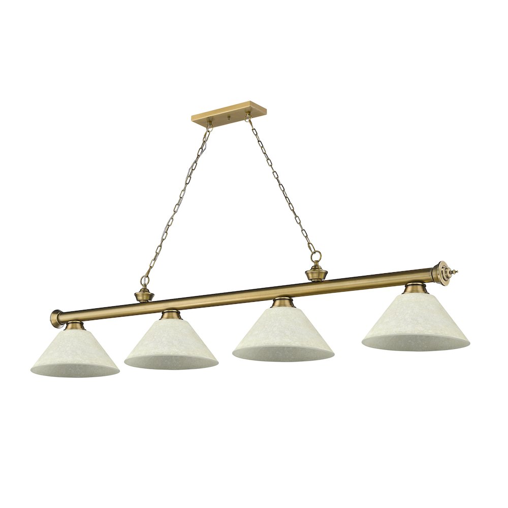 Z-Lite Cordon 4 Light Billiard, Steel Frame, Golden Mottle Shade Color. Picture 5