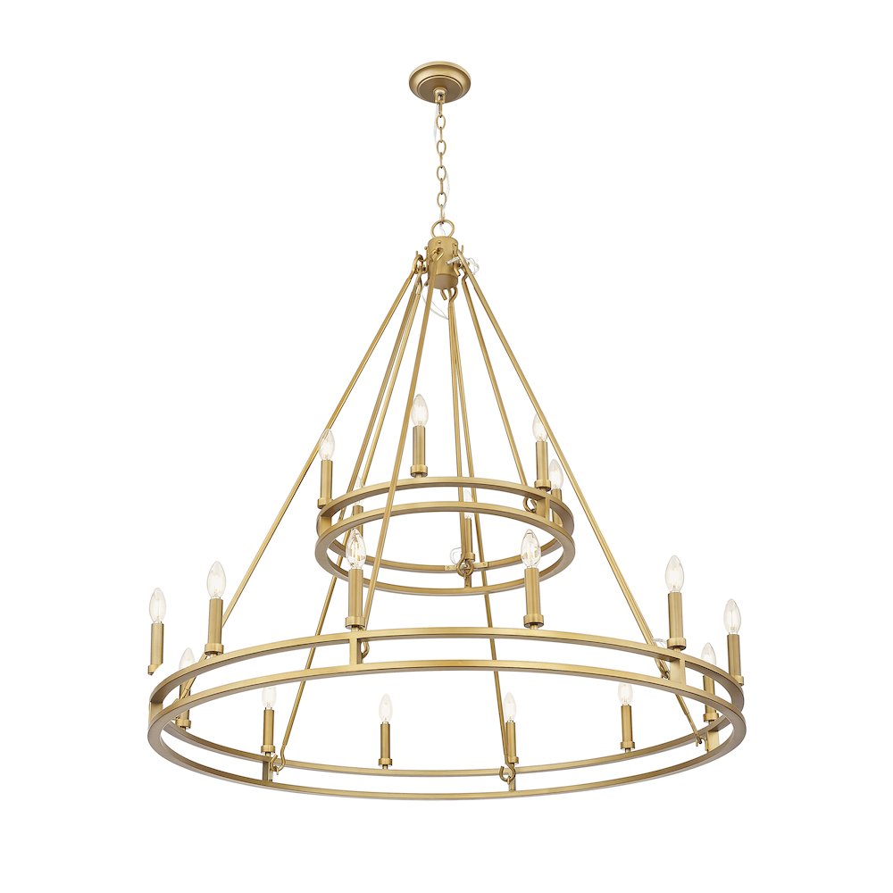Z-Lite Dennison 18 Light Chandelier in Signature Brass color, Steel frame. Picture 3
