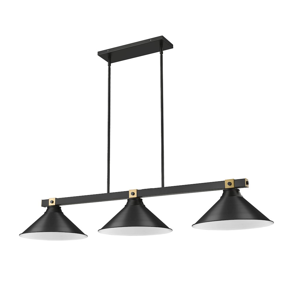 Z-Lite Bronte 3 Light Billiard, Steel Frame, Matte Black Shade Color. Picture 5