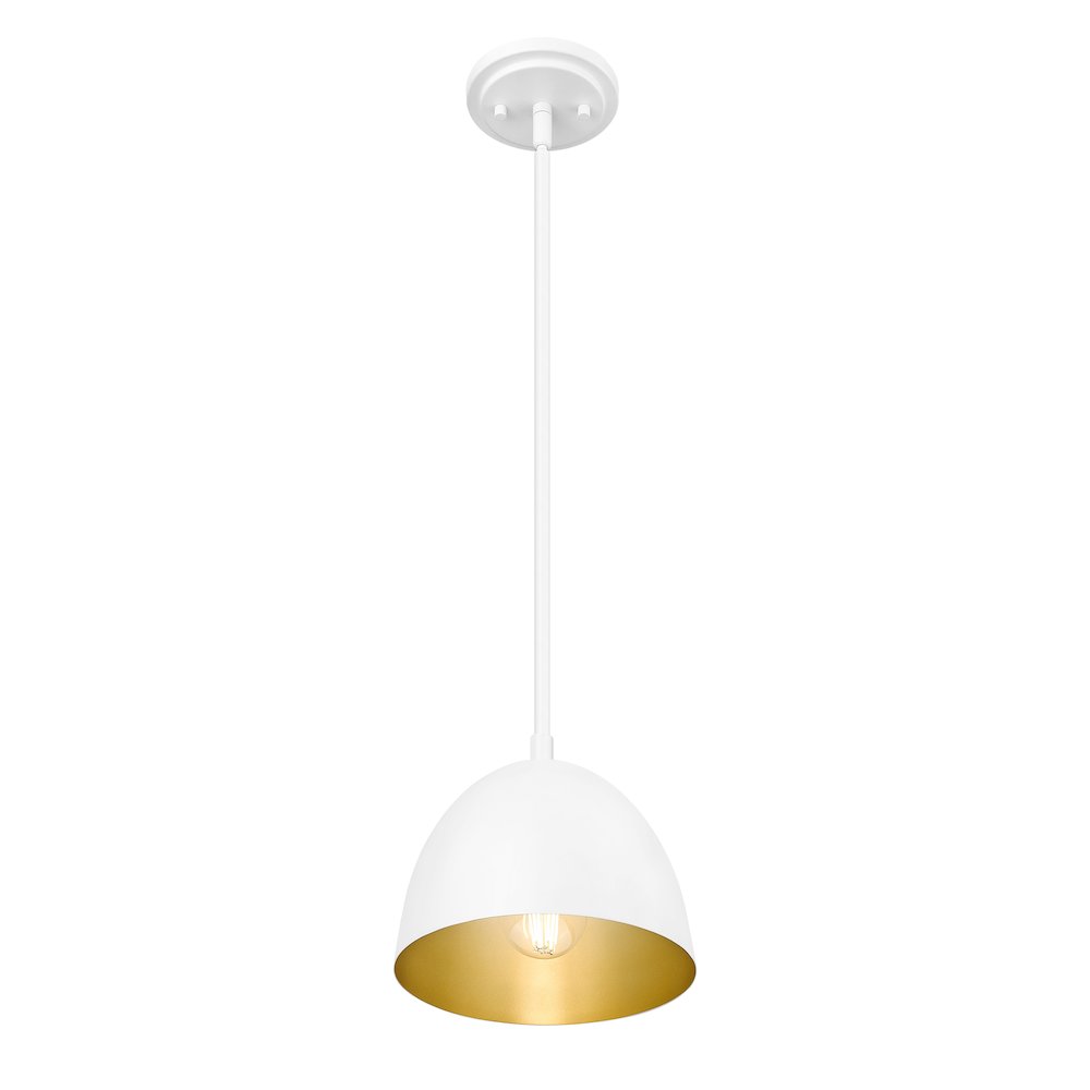 Z-Lite 1 Light Pendant, Matte White. Picture 2
