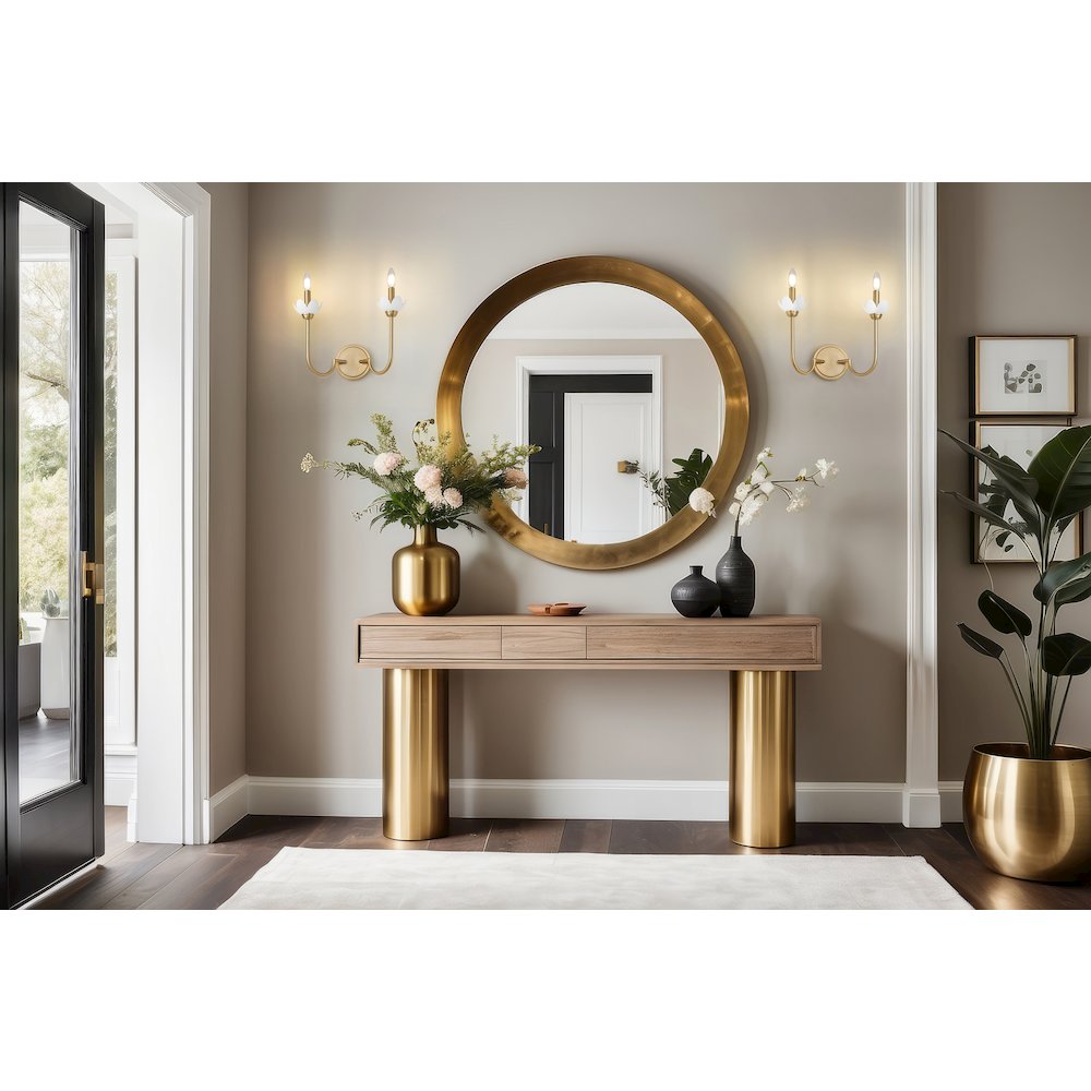 Z-Lite Allistair 2 Light Wall Sconce in Modern Gold color, Steel frame. Picture 6
