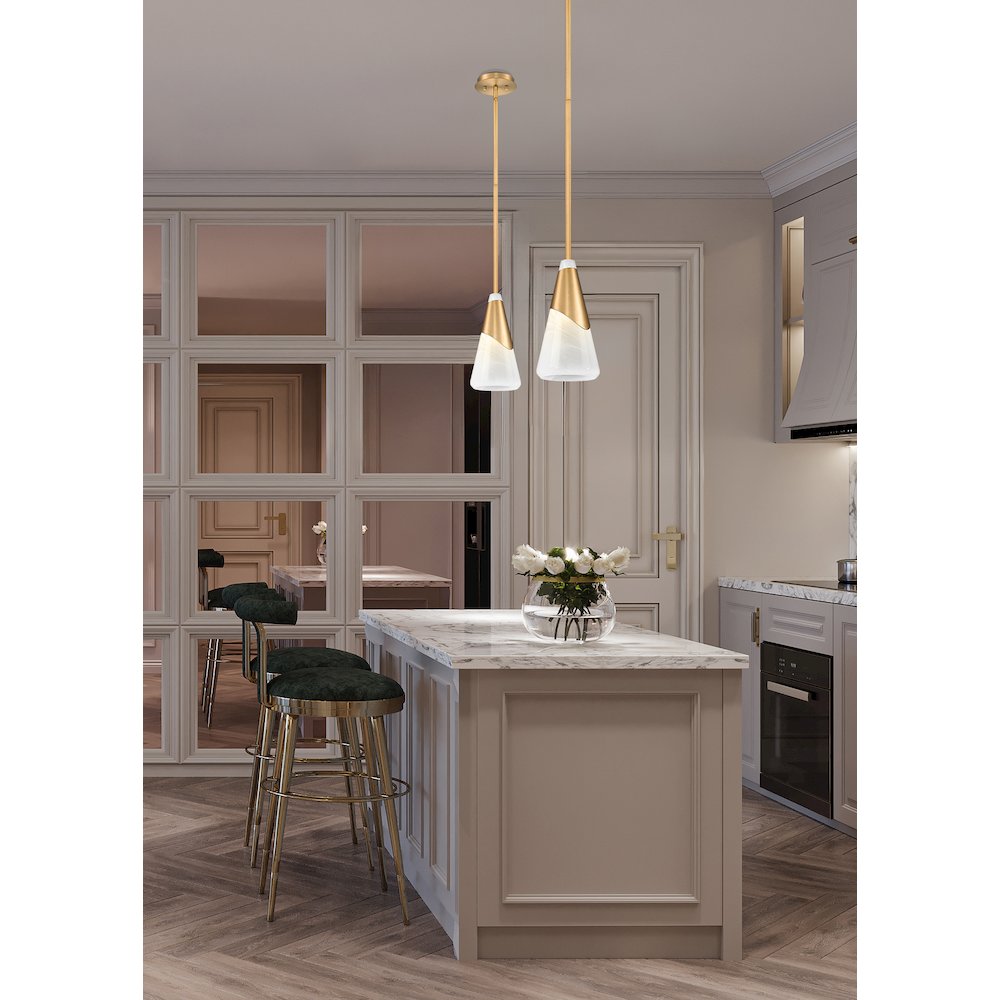 Z-Lite Aimie 1 Light Pendant, Modern Gold. Picture 7