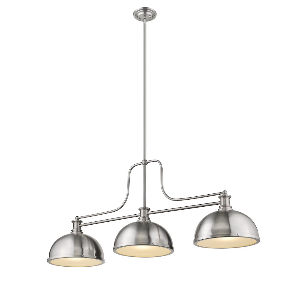 Z-Lite Melange 3 Light Billiard, Steel Frame, Brushed Nckel Shade Color. Picture 2