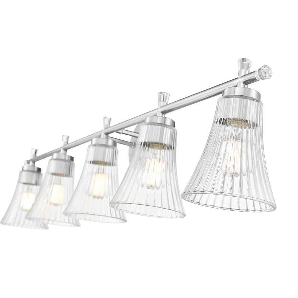 Z-Lite Belle 5 Light Vanity in Brushed Nickel color, Steel frame. Picture 4