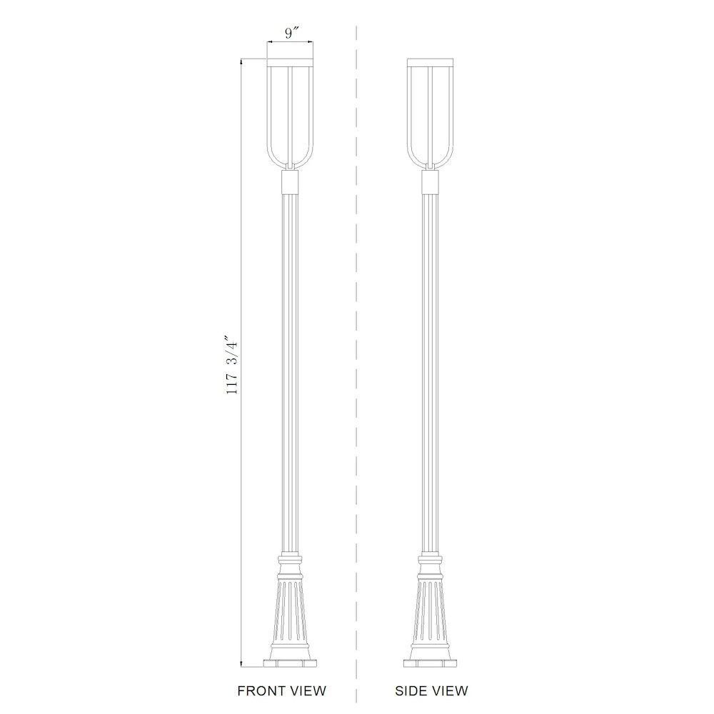 Z-Lite 1 Light Outdoor Post Mounted Fixture. Picture 8