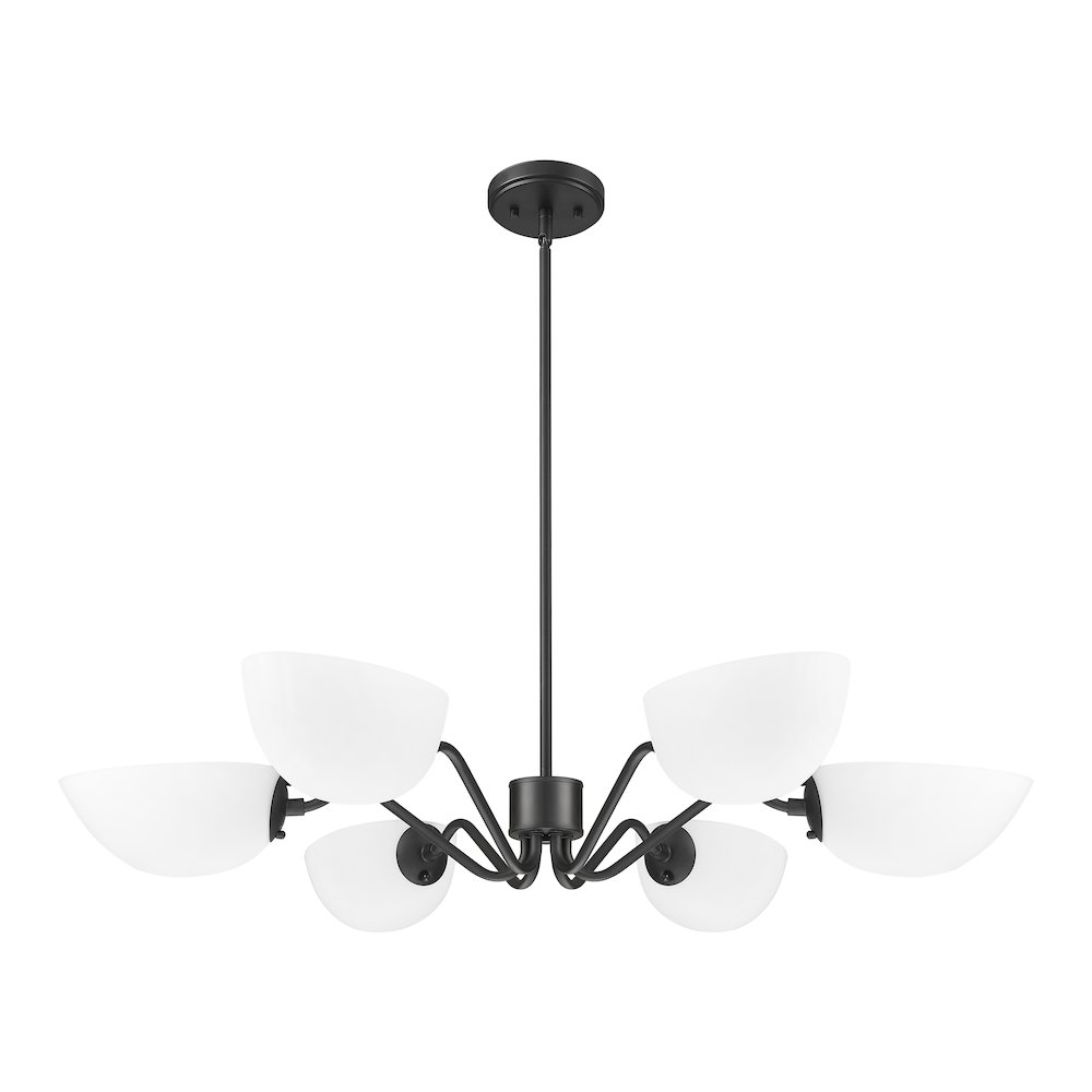 Z-Lite 6 Light Chandelier, Matte Black. Picture 7