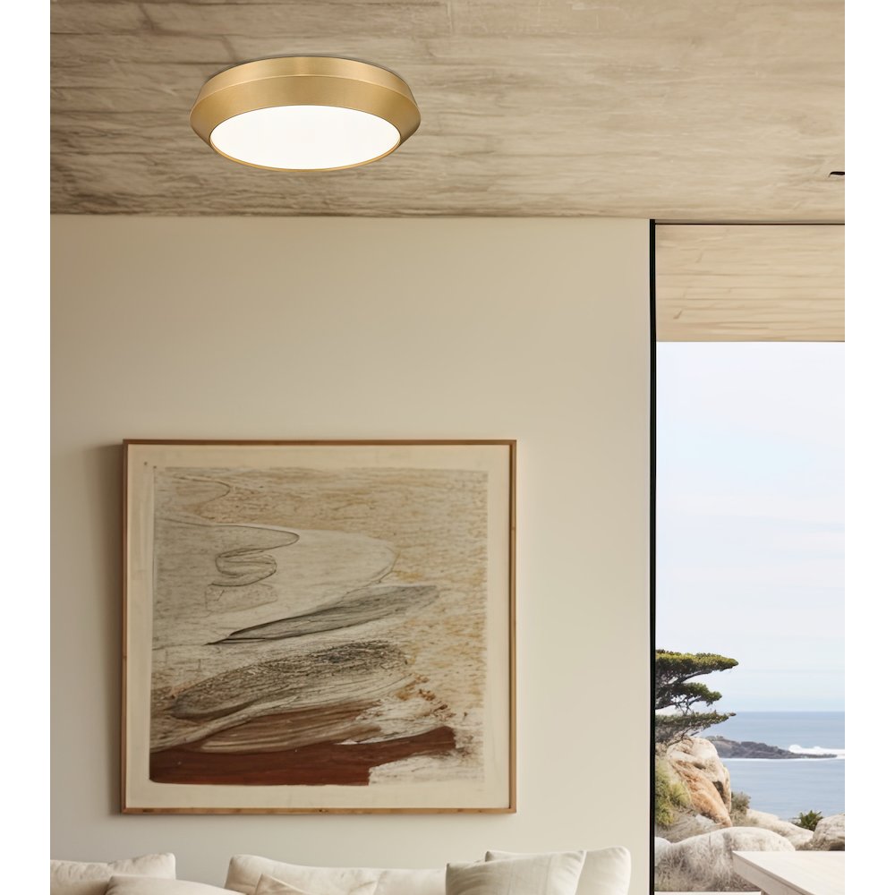 Z-Lite 1 Light Flush Mount, Modern Gold. Picture 5