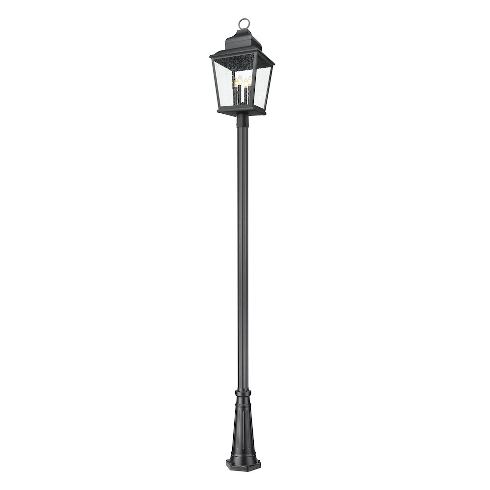 Z-Lite 4 Light Outdoor Post Mounted Fixture, Sand Black. Picture 3
