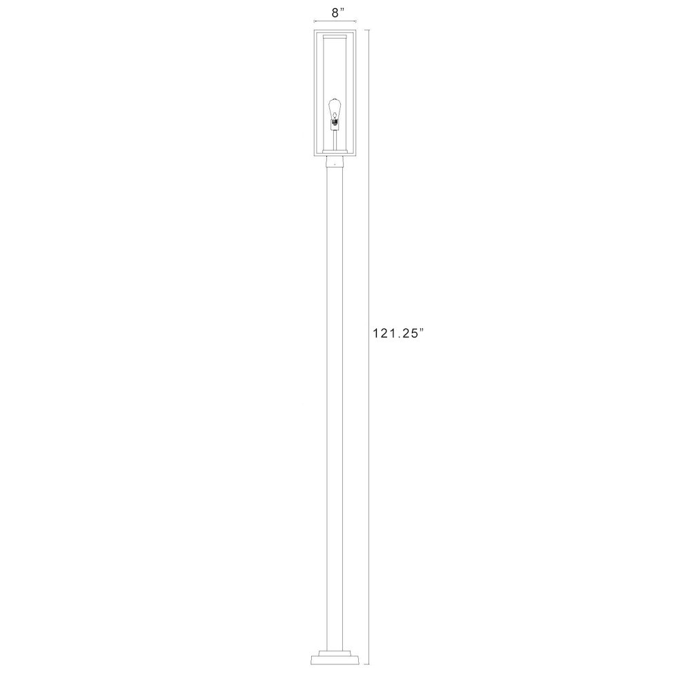 Z-Lite 1 Light Outdoor Post Mounted Fixture. Picture 6