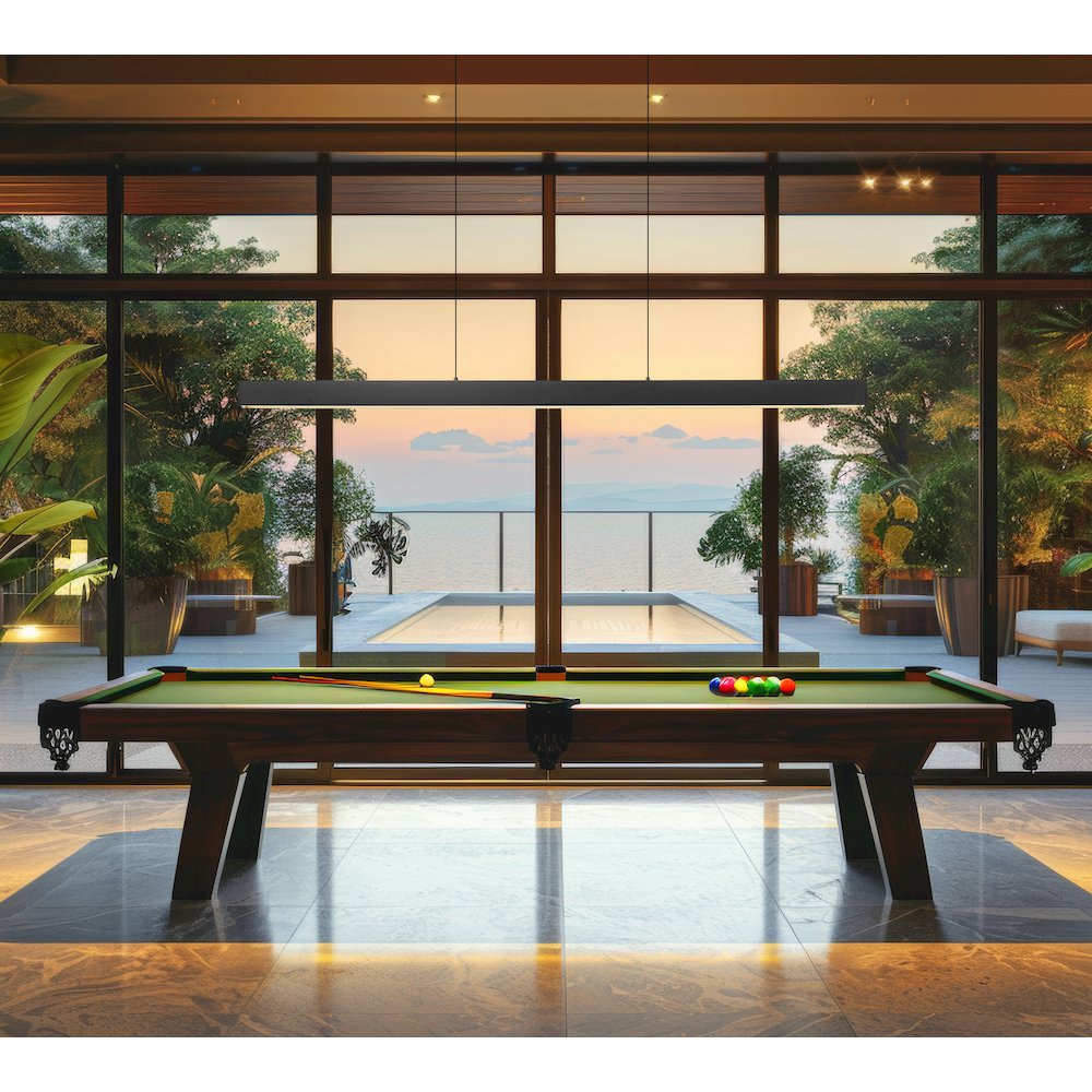 Z-Lite 1 Light Linear Chandelier, Matte Black. Picture 6
