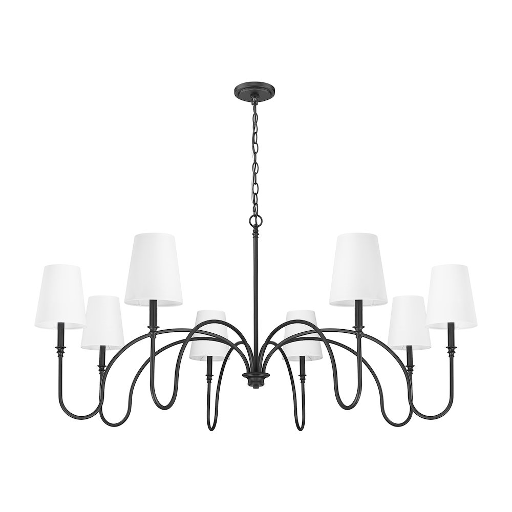 Z-Lite 8 Light Chandelier, Matte Black. Picture 7