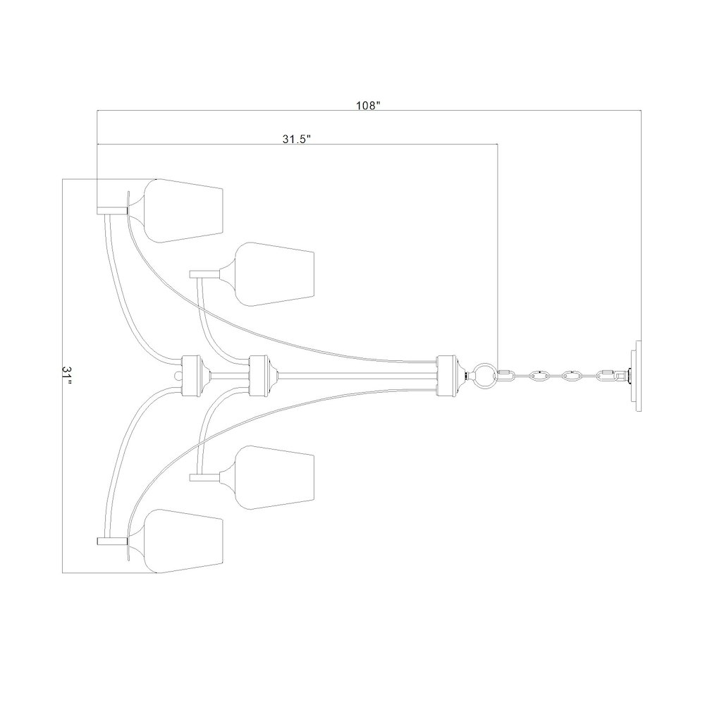 Z-Lite 9 Light Chandelier, Burnished Brass. Picture 8