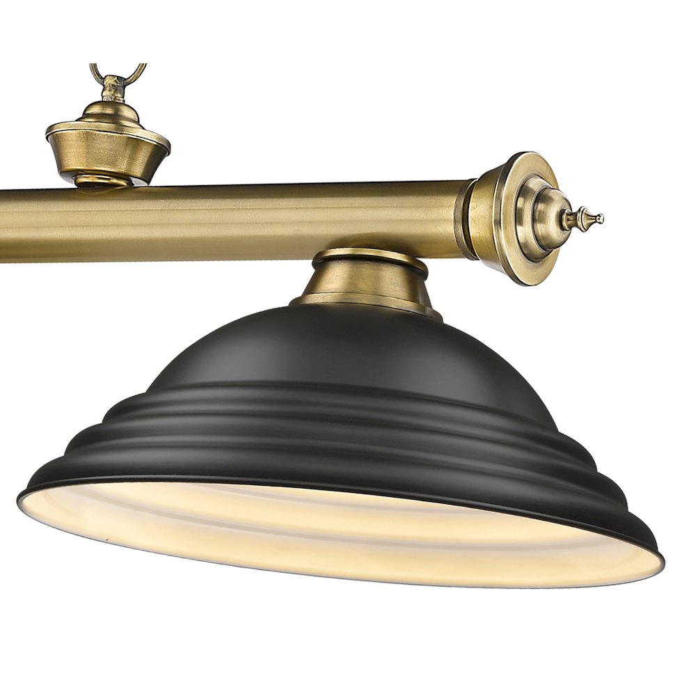 Z-Lite Cordon 3 Light Billiard, Steel Frame, Matte Black Shade Color. Picture 4