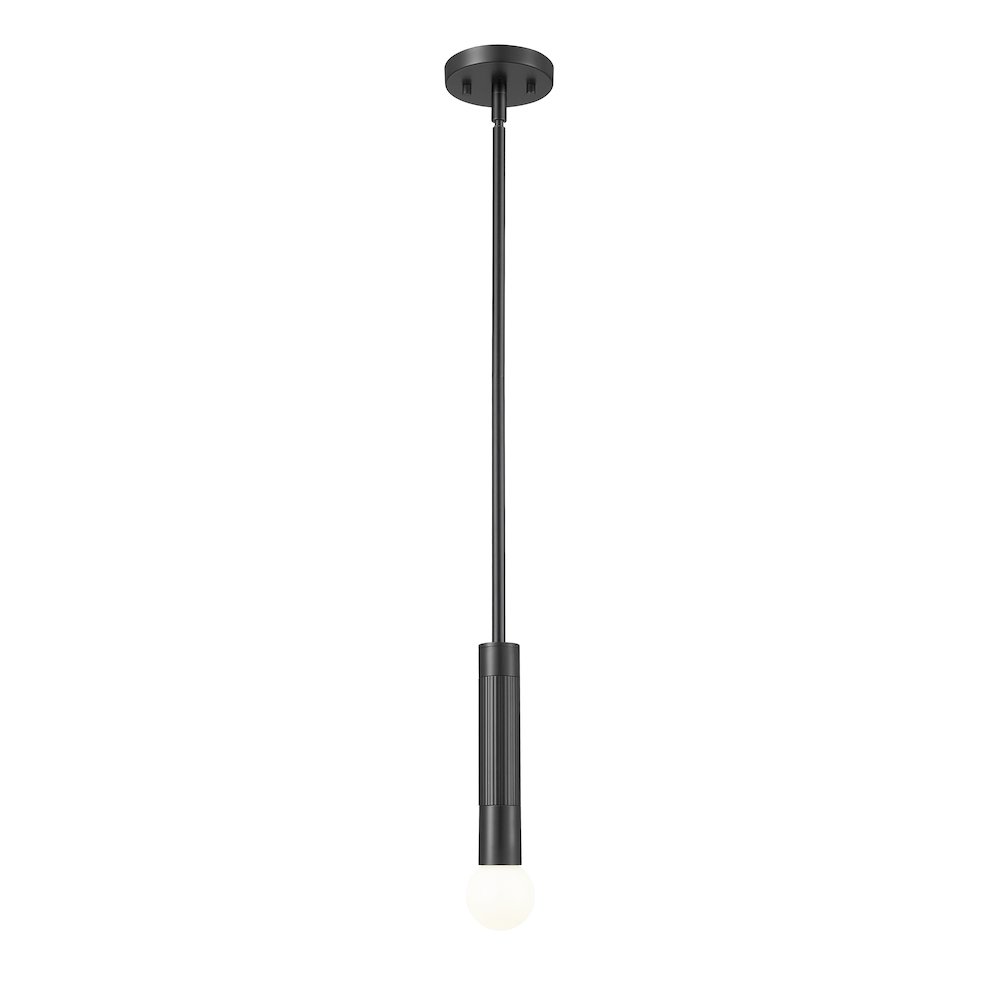 Z-Lite Stari 1 Light Pendant in Matte Black color, Steel frame. Picture 1