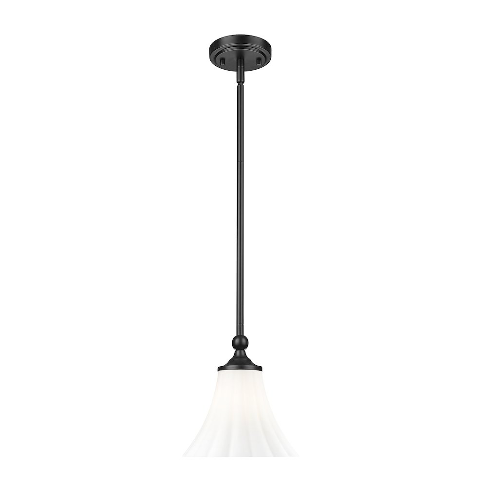 Z-Lite 1 Light Pendant, Matte Black. Picture 1