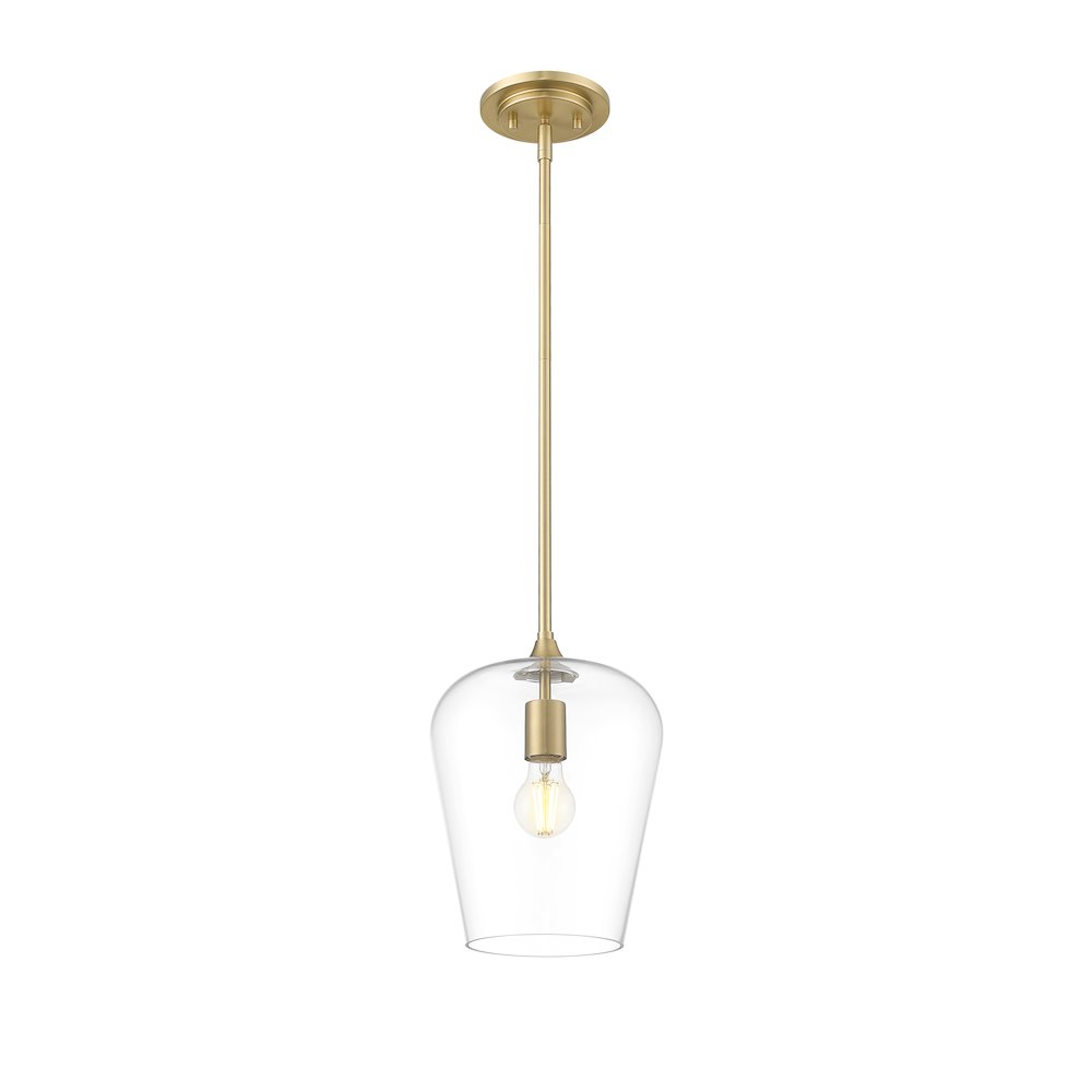Z-Lite 1 Light Pendant, Burnished Brass. Picture 3