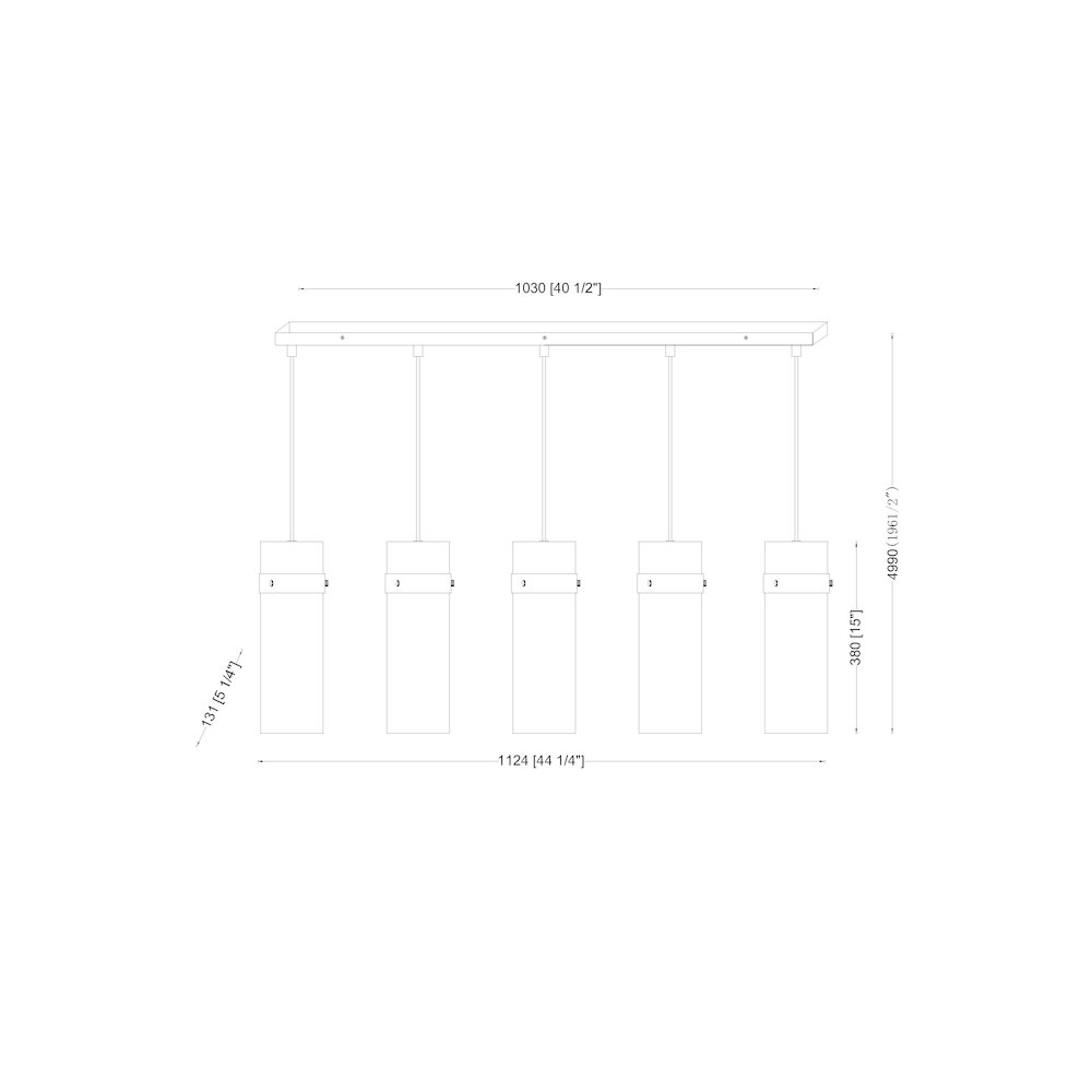 Z-Lite 5 Light Linear Chandelier. Picture 8