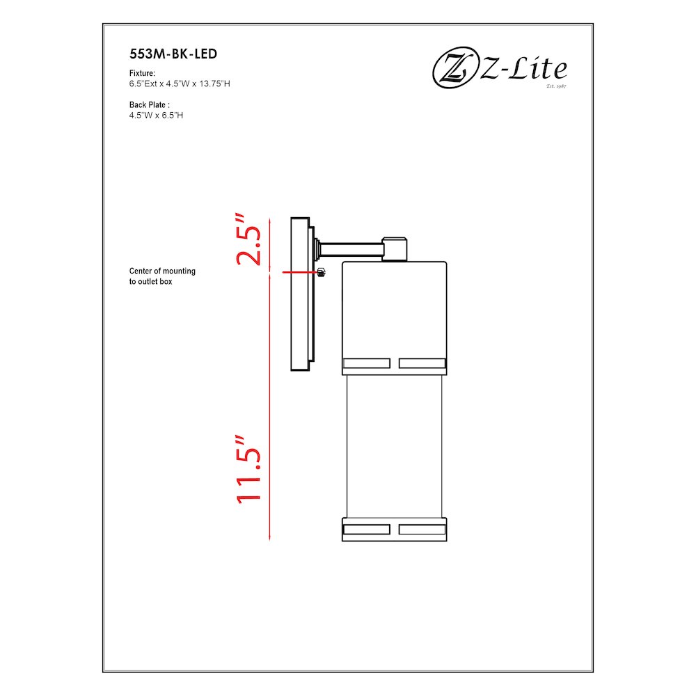 Z-Lite 1 Light Outdoor Wall Light. Picture 2