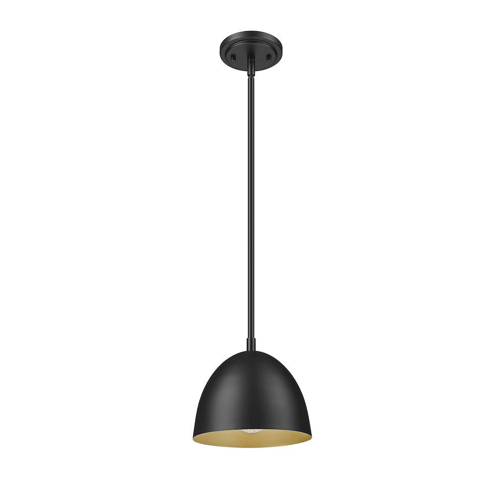 Z-Lite 1 Light Pendant, Matte Black. Picture 7