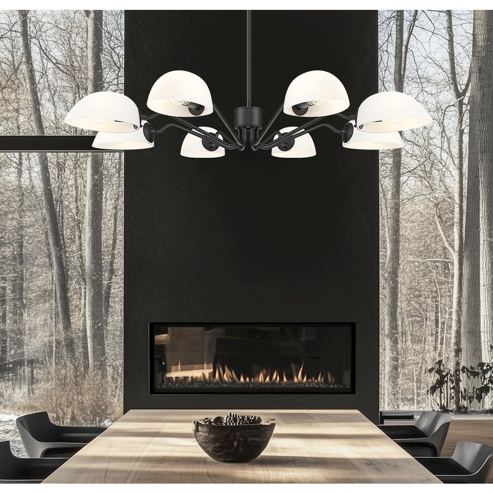 Z-Lite 8 Light Chandelier, Matte Black. Picture 5